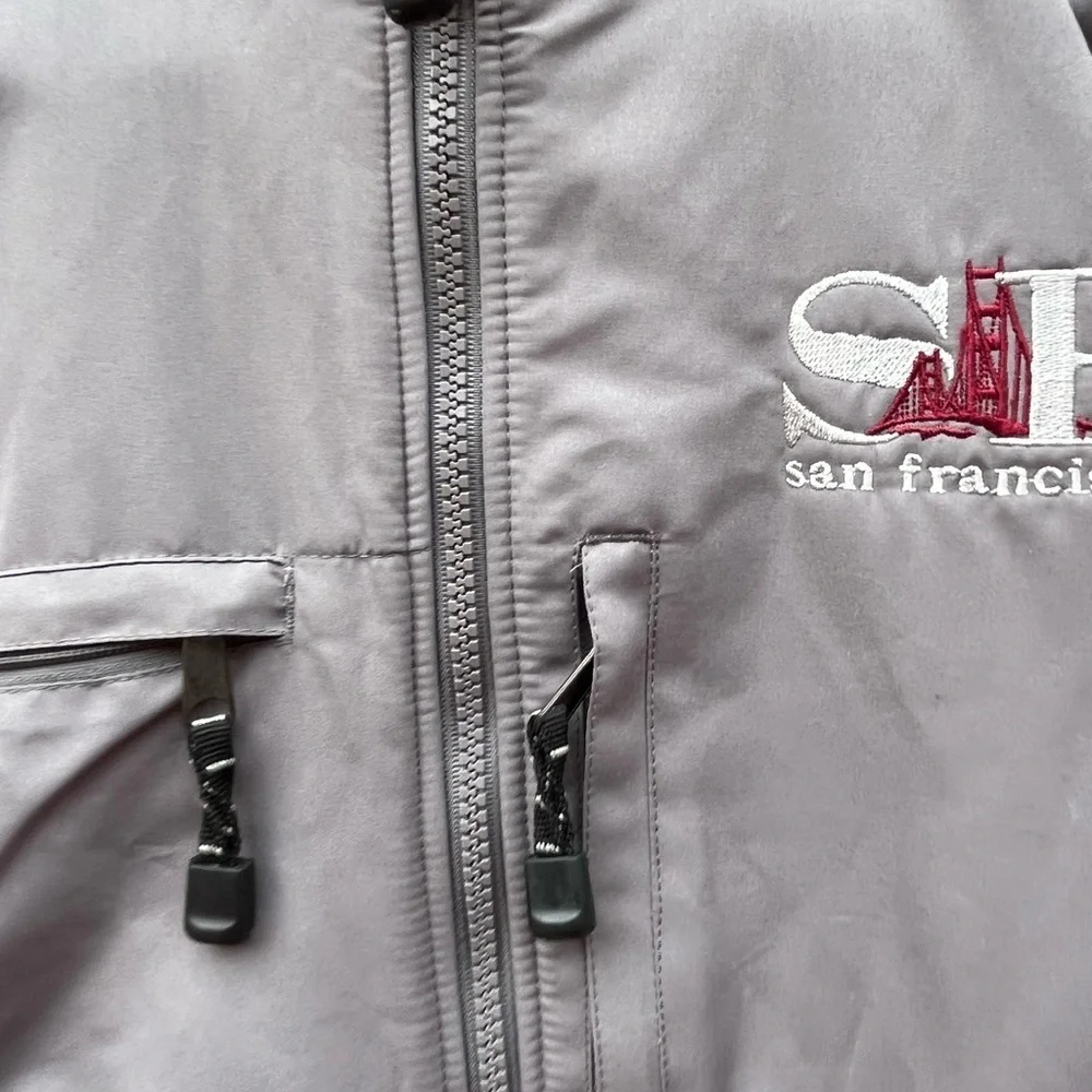 Gray and Pink Zip-Up San Francisco Jacket